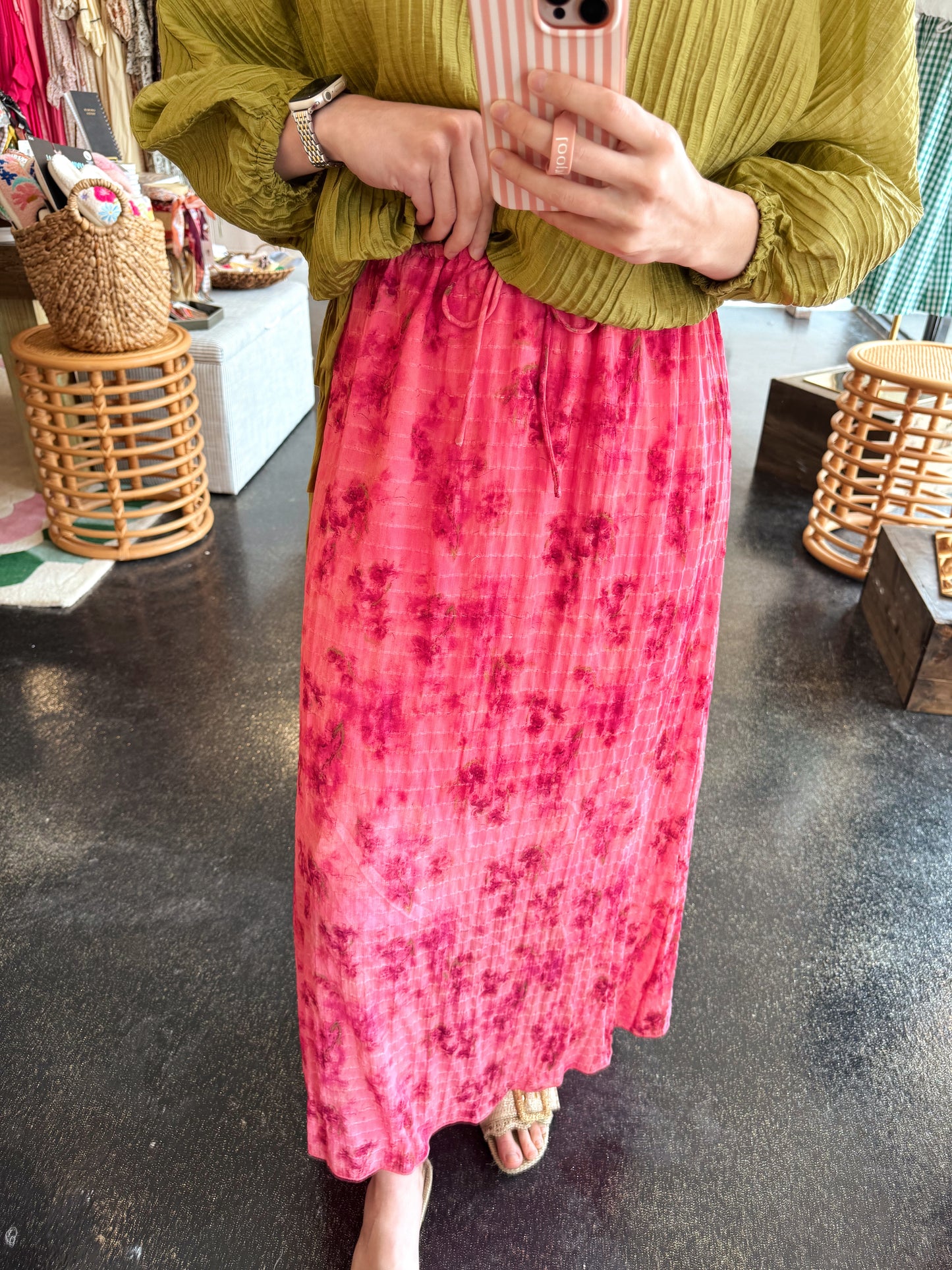 Pink Peony Skirt