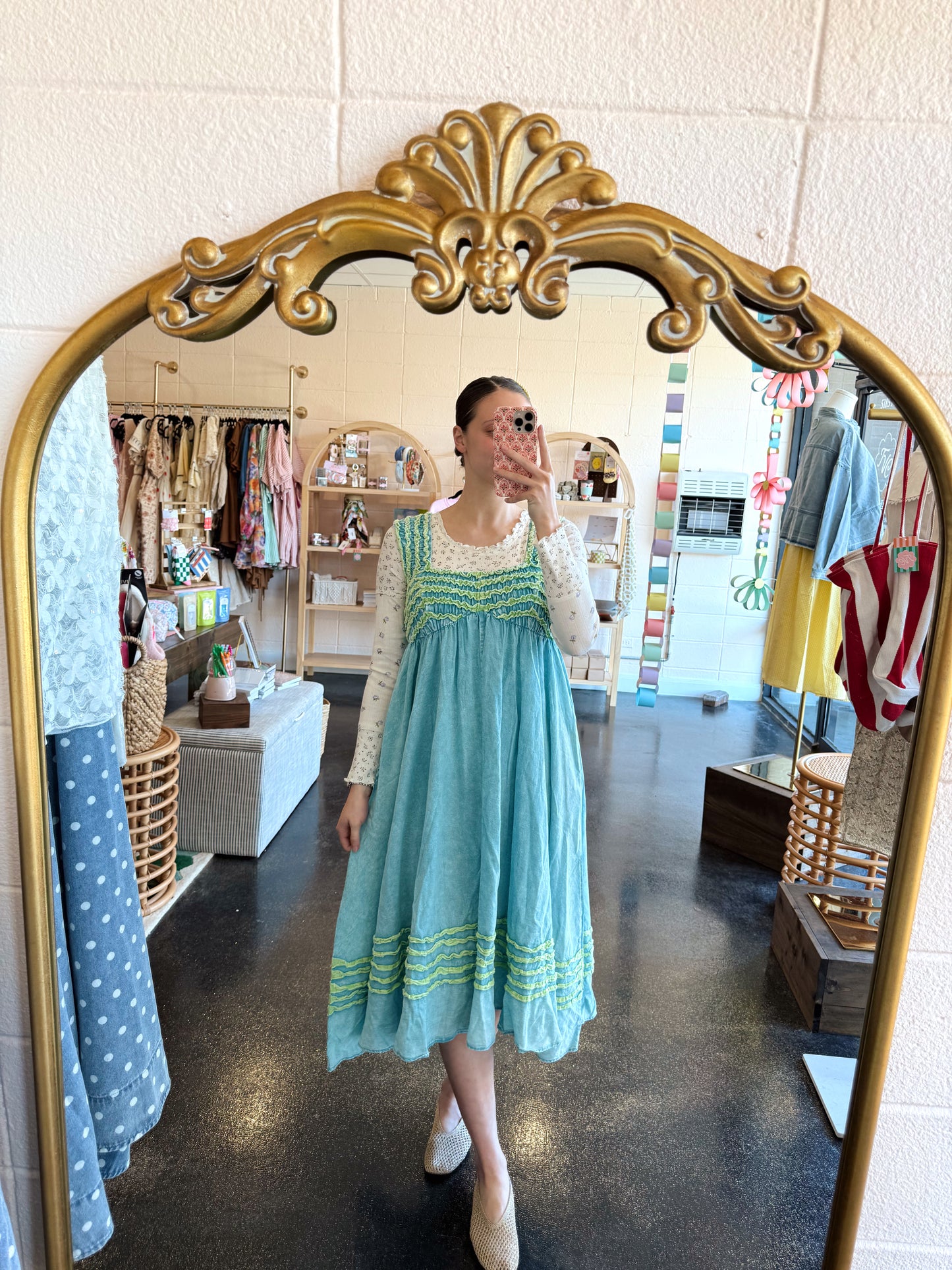 Frilled Detail Washed Dress