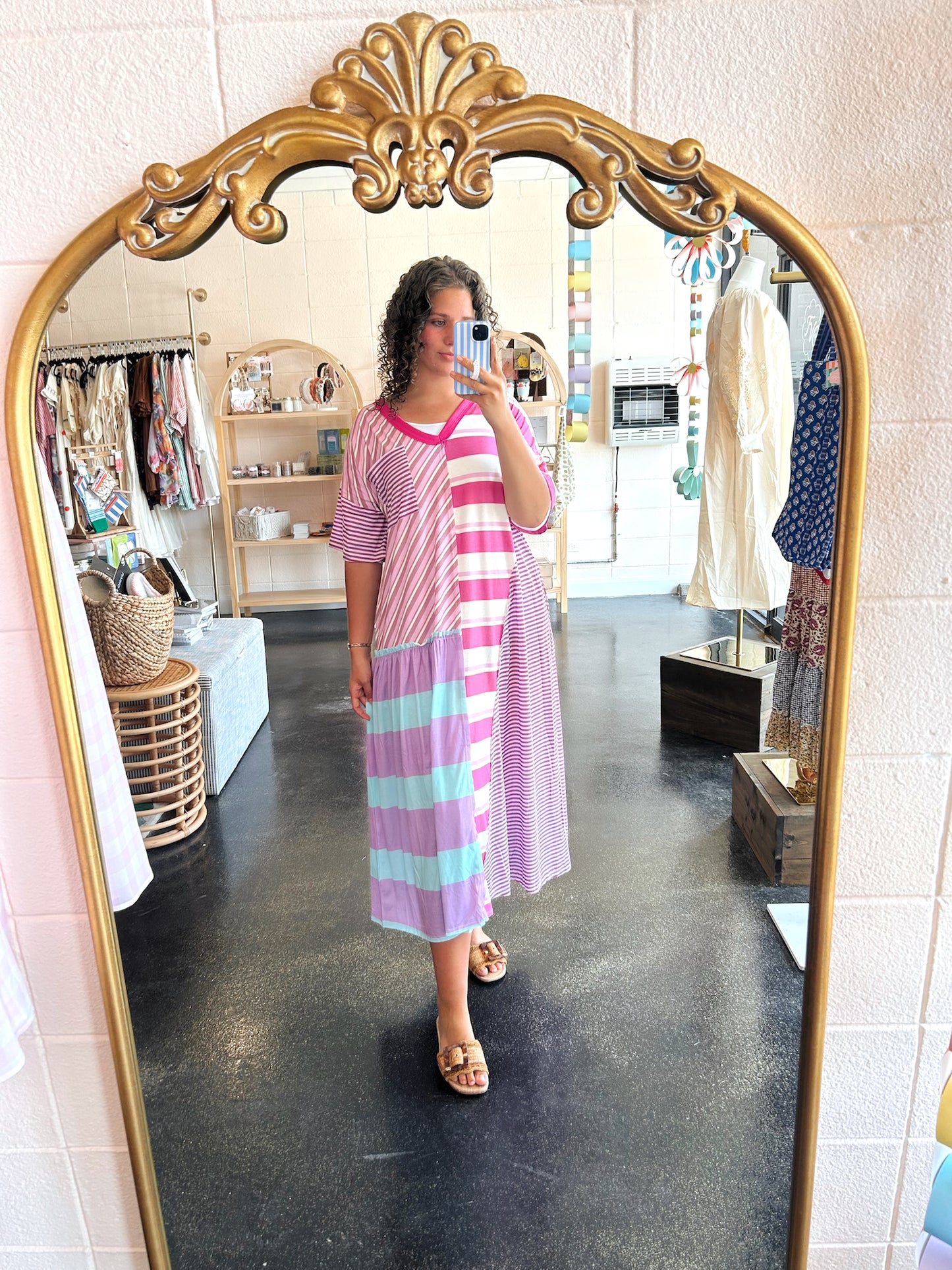 Purple Mix Stripe Dress