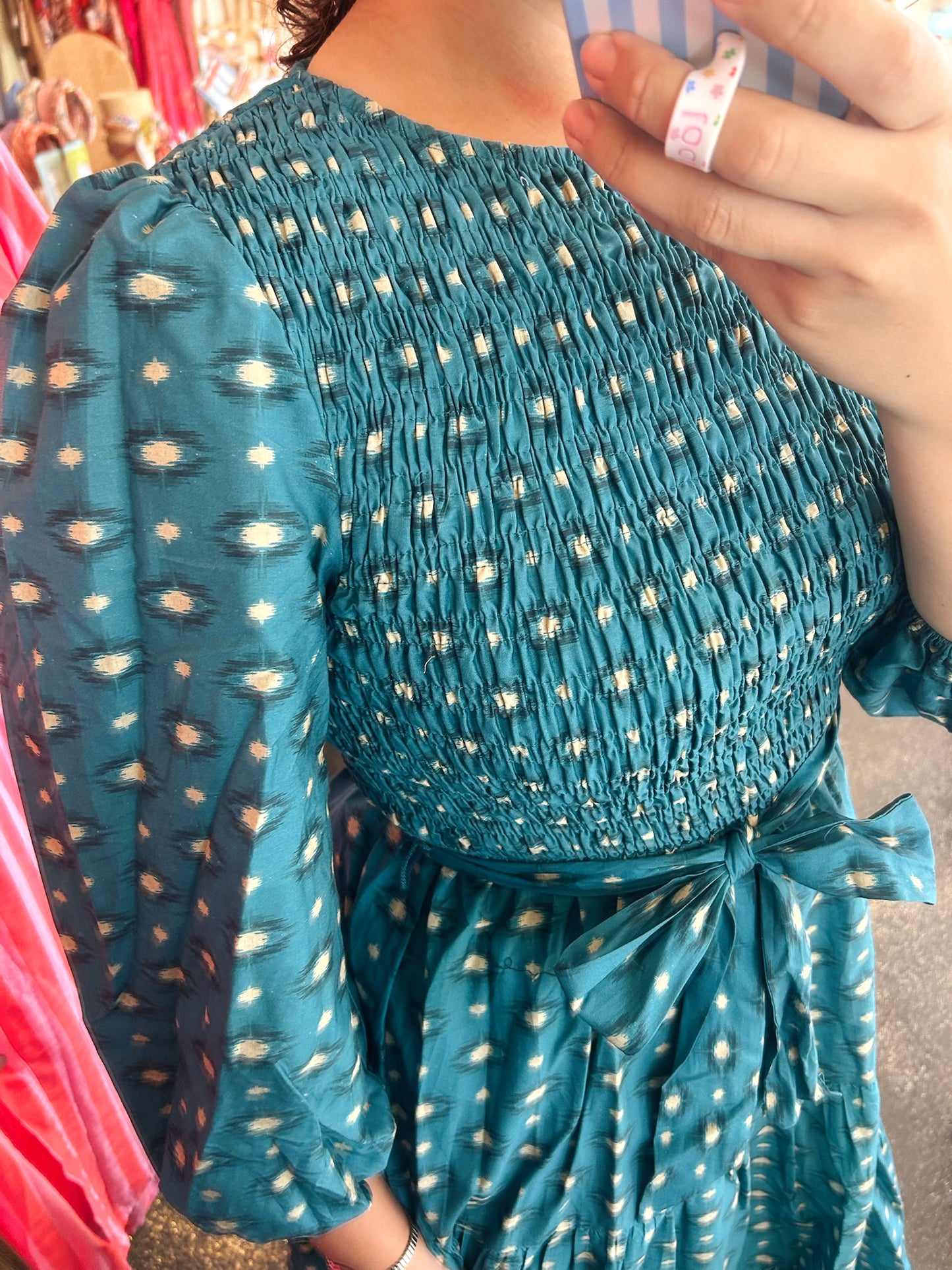 Teal Printed Dress