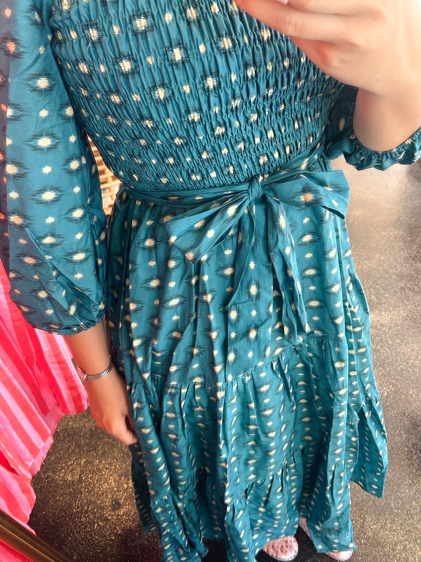 Teal Printed Dress