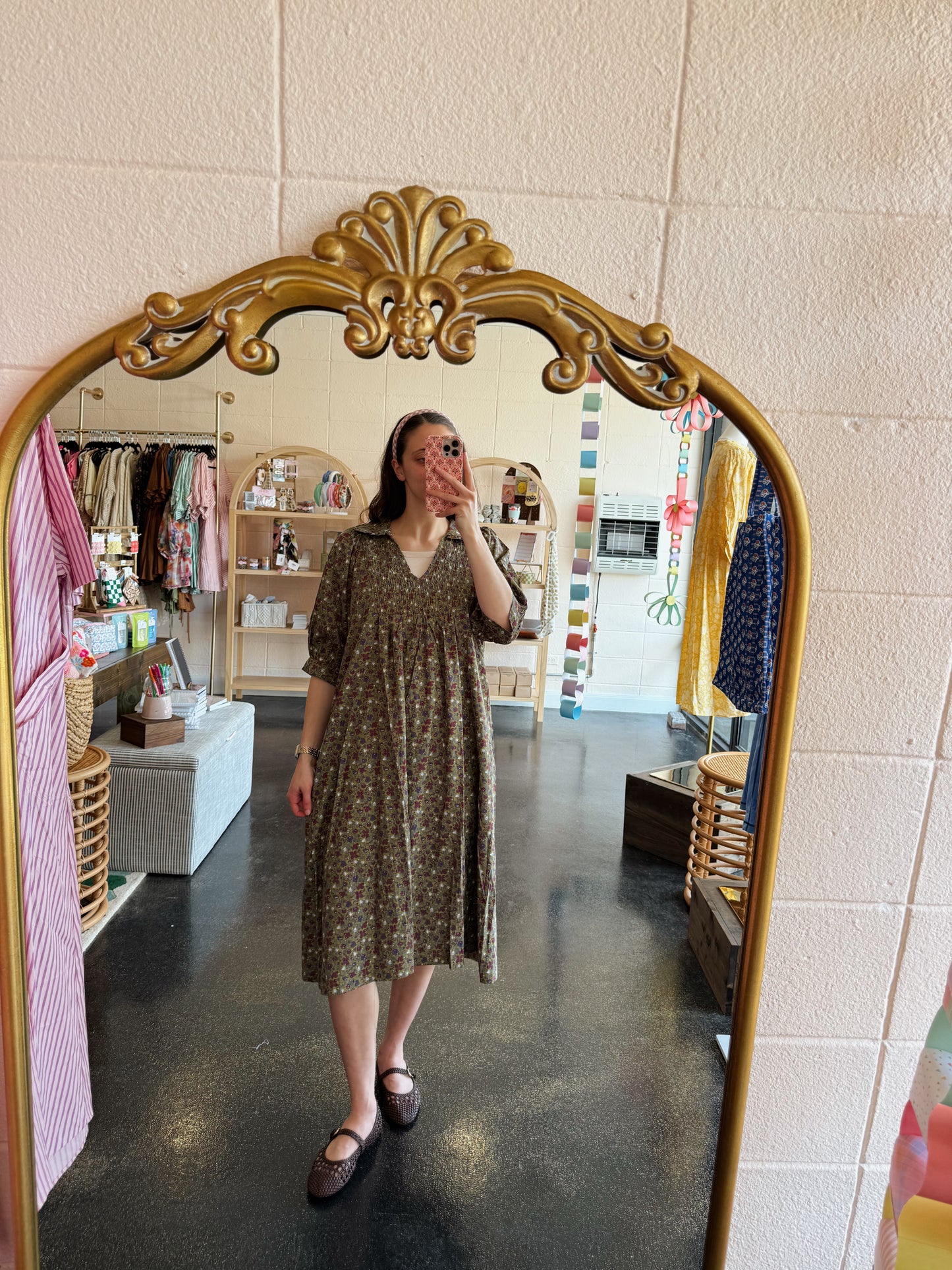Green Floral Dress - MEDIUM