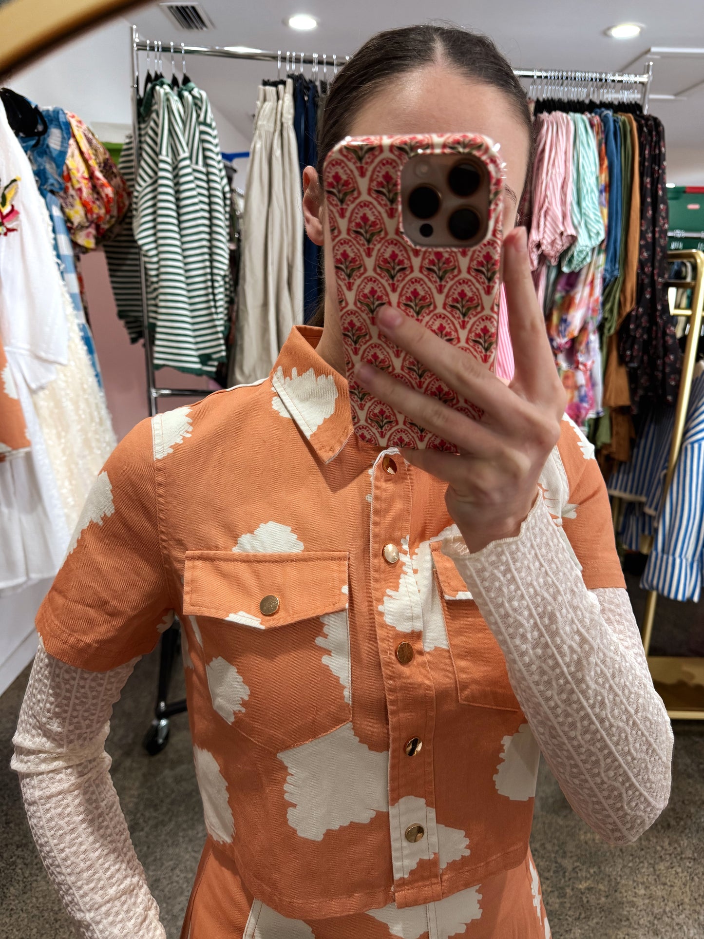 Orange Abstract Set Top