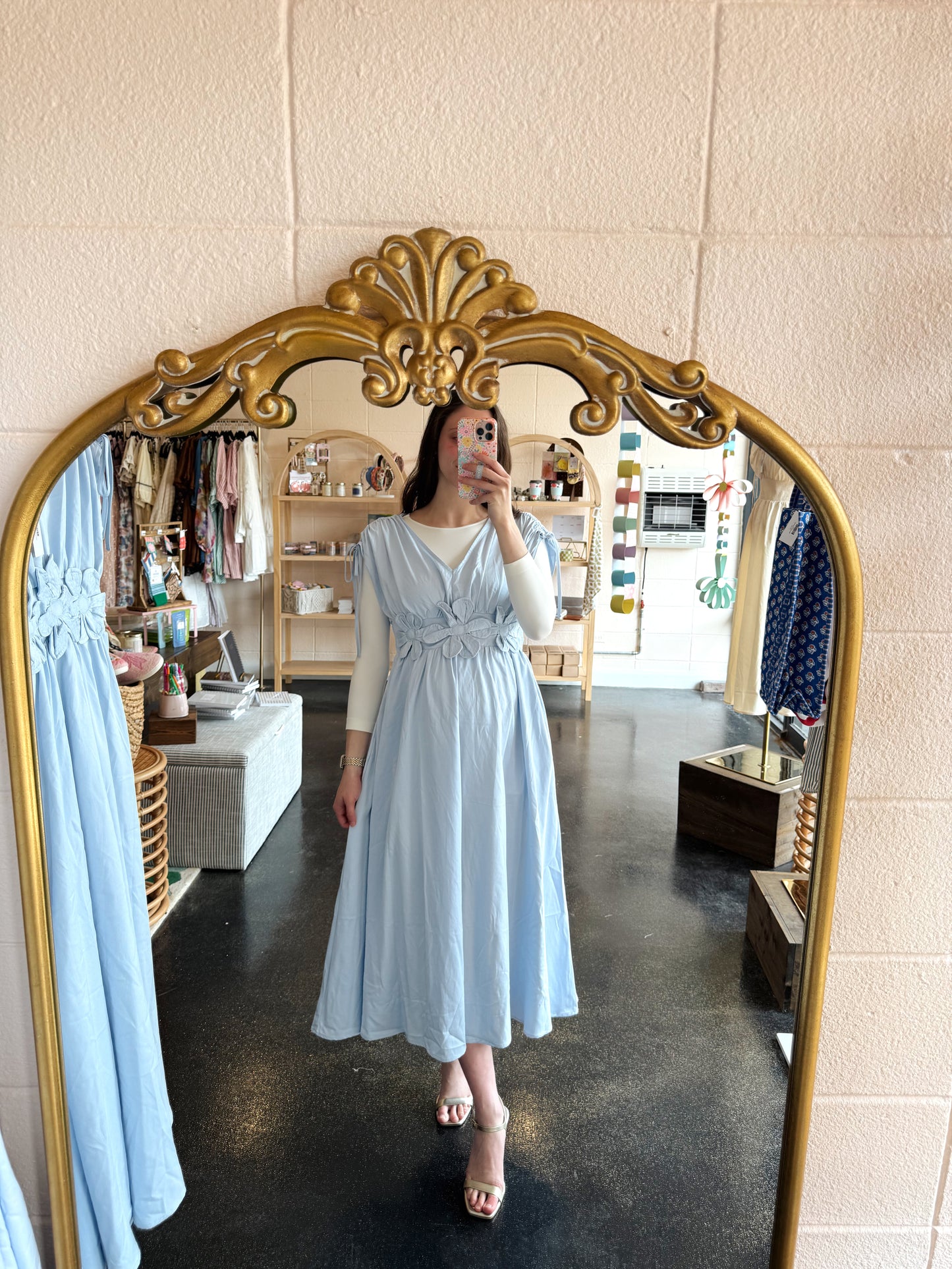 Floral Waist Applique Dress