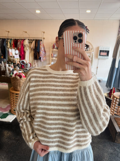 Striped Knit Sweater - SMALL