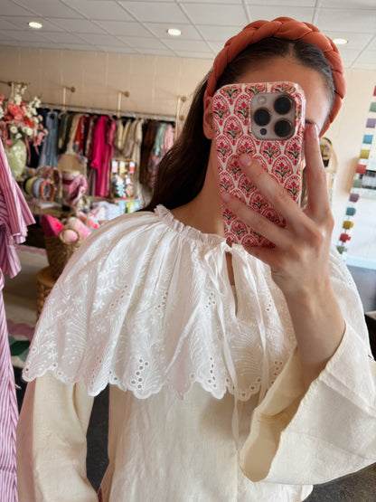 Cream Eyelet Cape Top