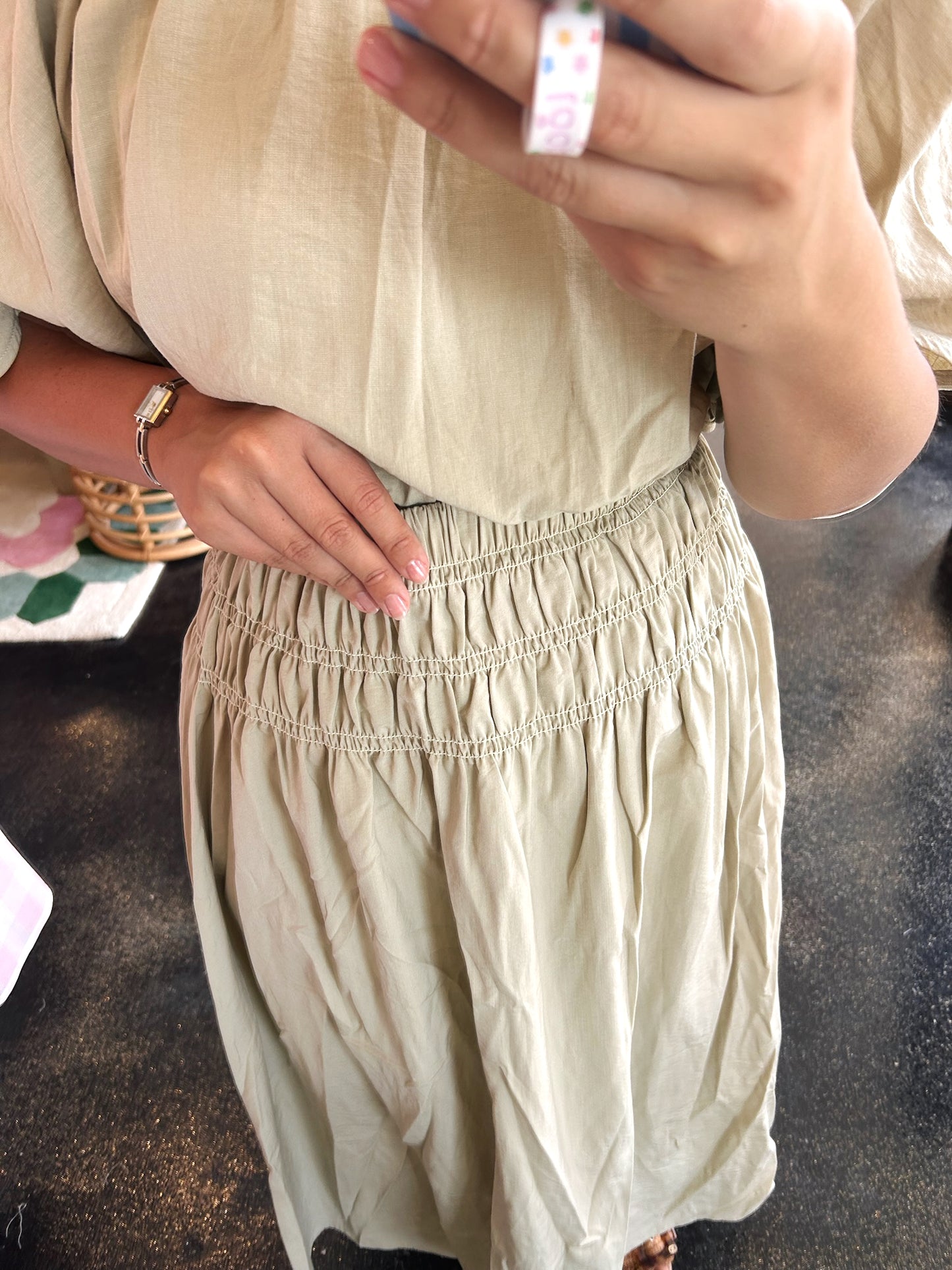 Crinkle Set Skirt