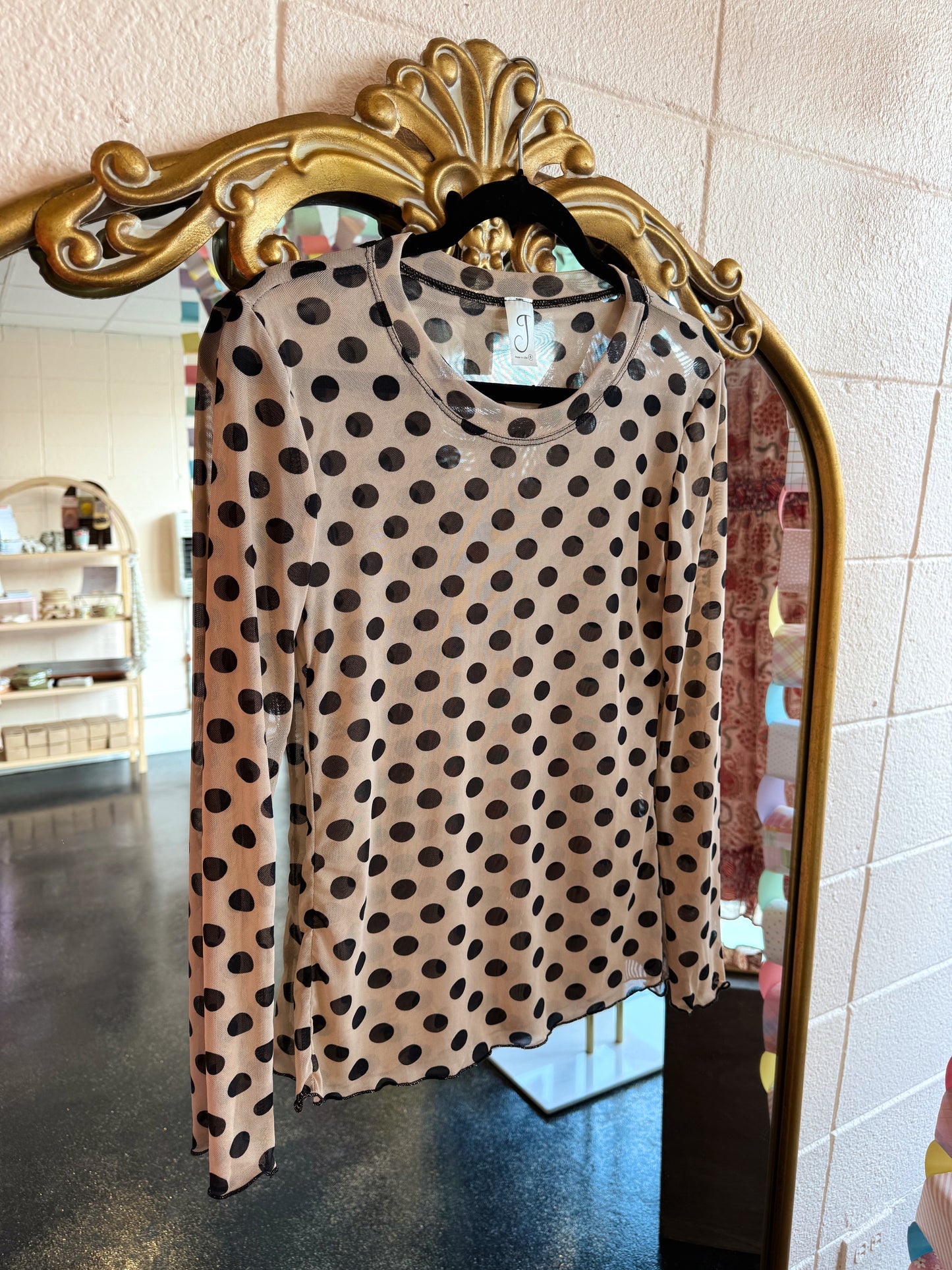 Long Sleeve Mesh Top