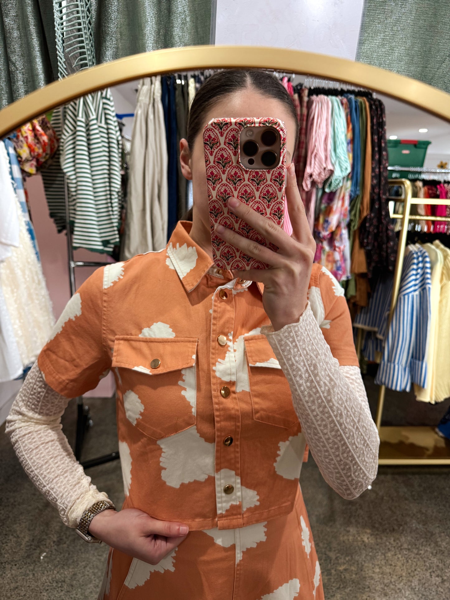 Orange Abstract Set Top