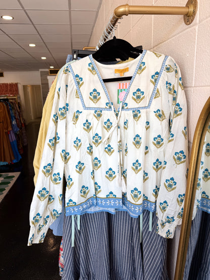Blue Printed Blouse