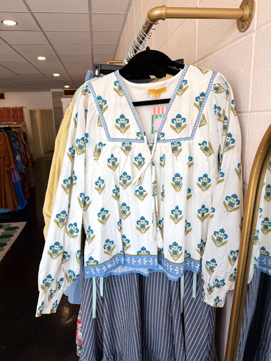 Blue Printed Blouse