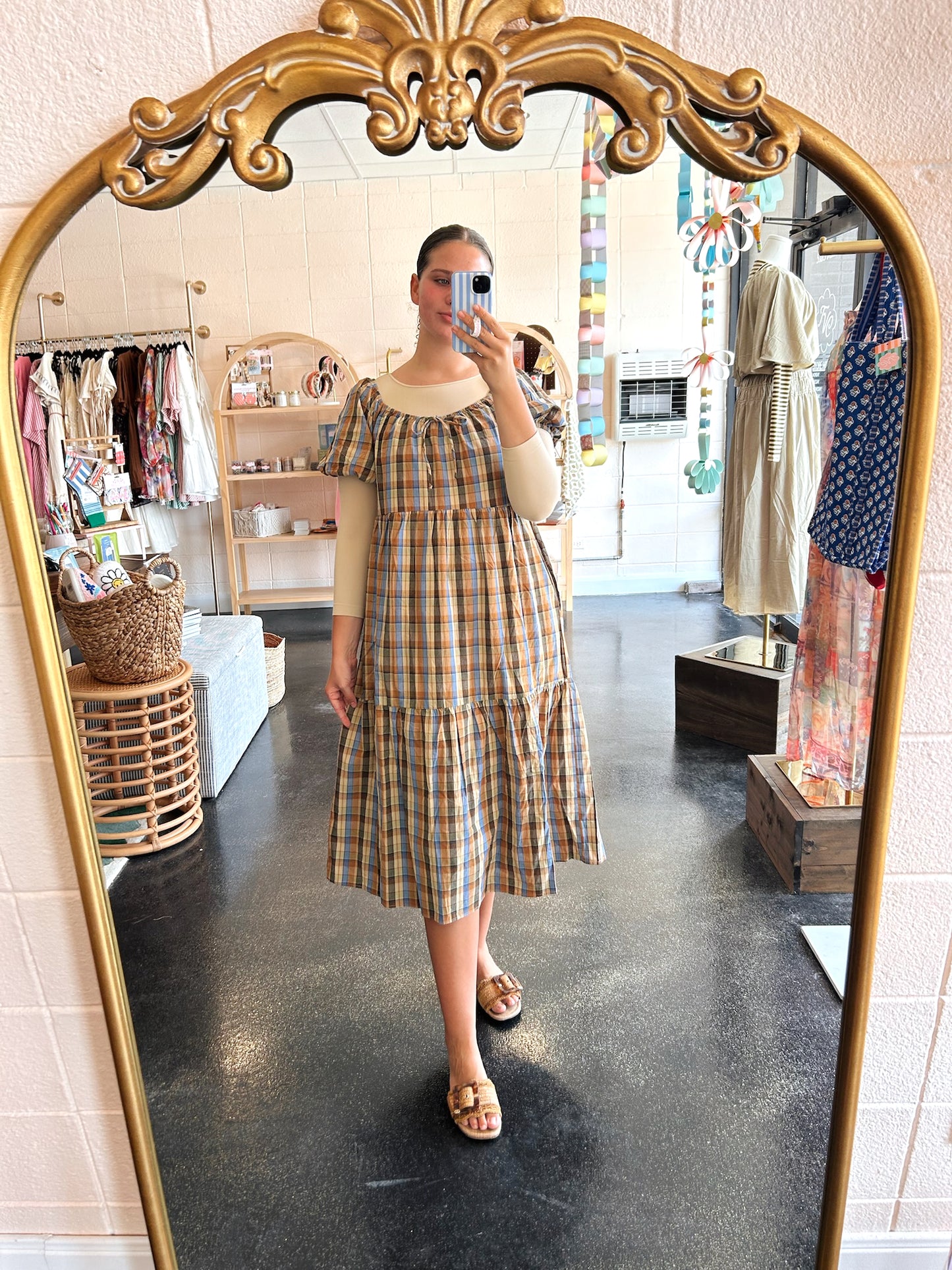 Mocha Plaid Dress