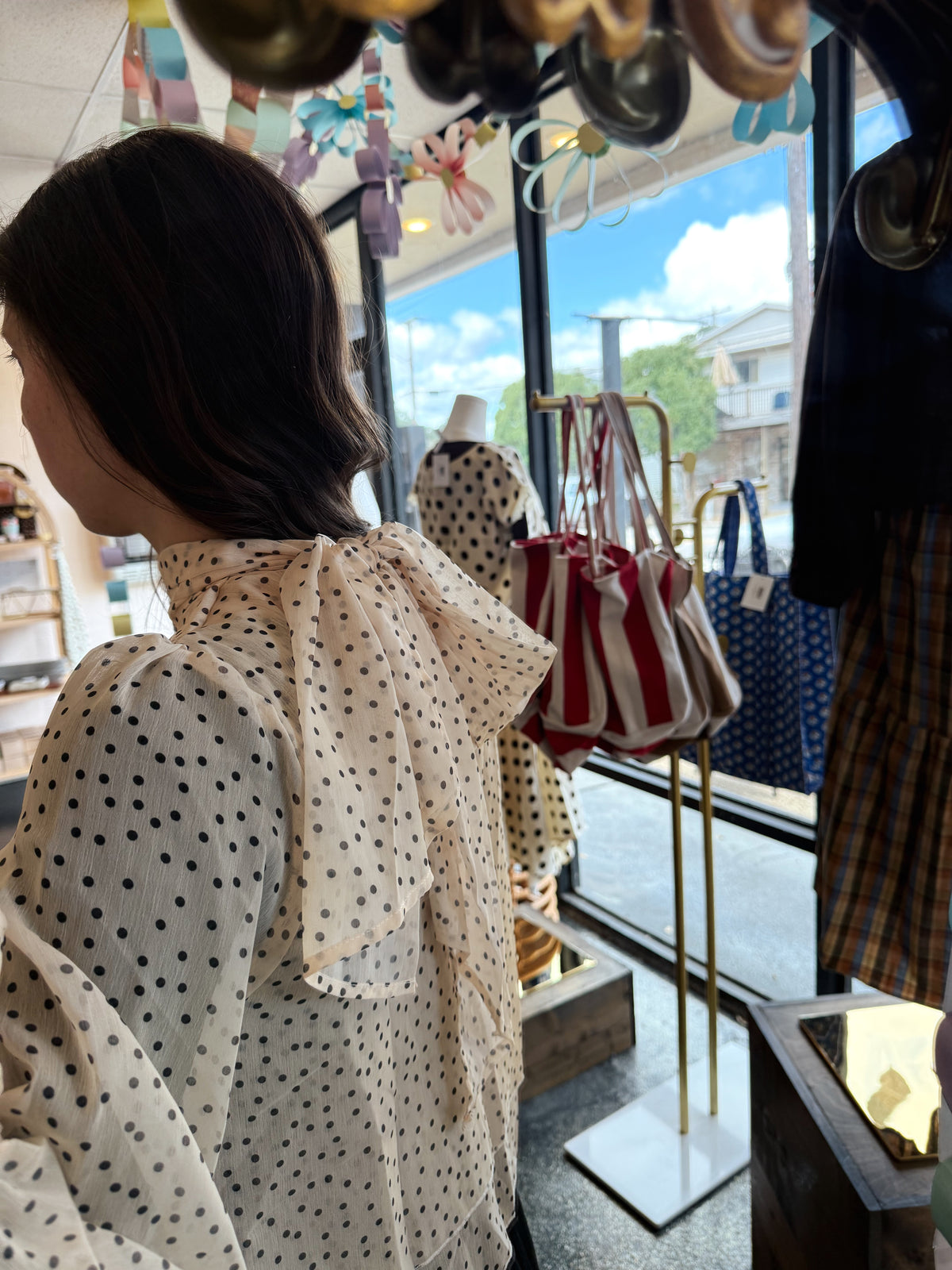 Polka Dot Back Tie Top