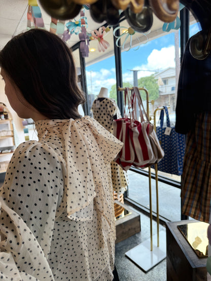 Polka Dot Back Tie Top