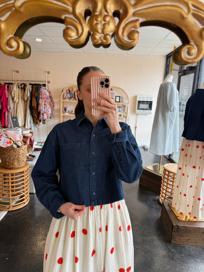 Denim Cropped Blouse