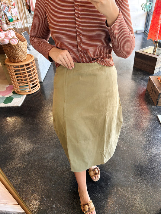 Olive Barrel Skirt