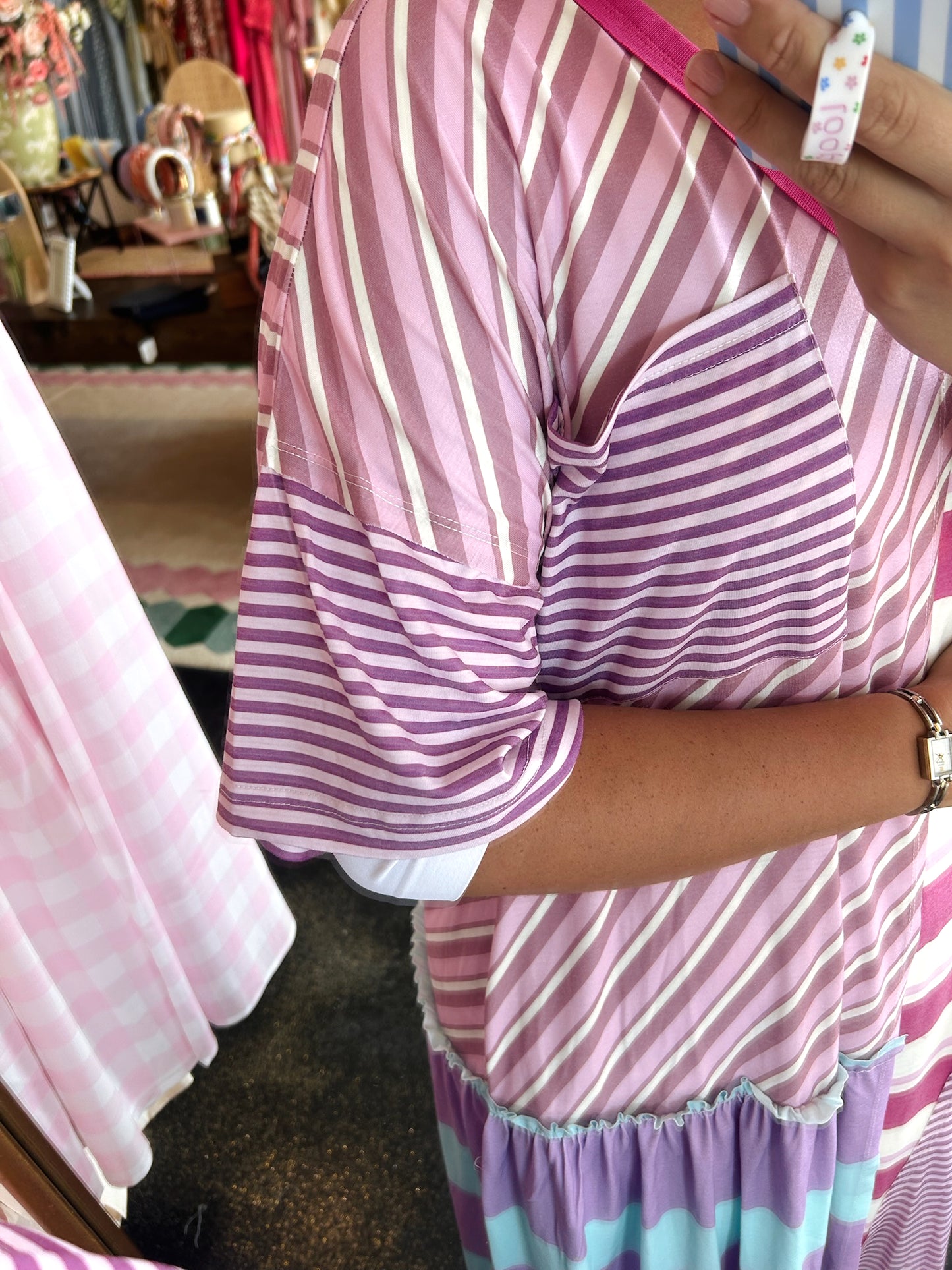 Purple Mix Stripe Dress