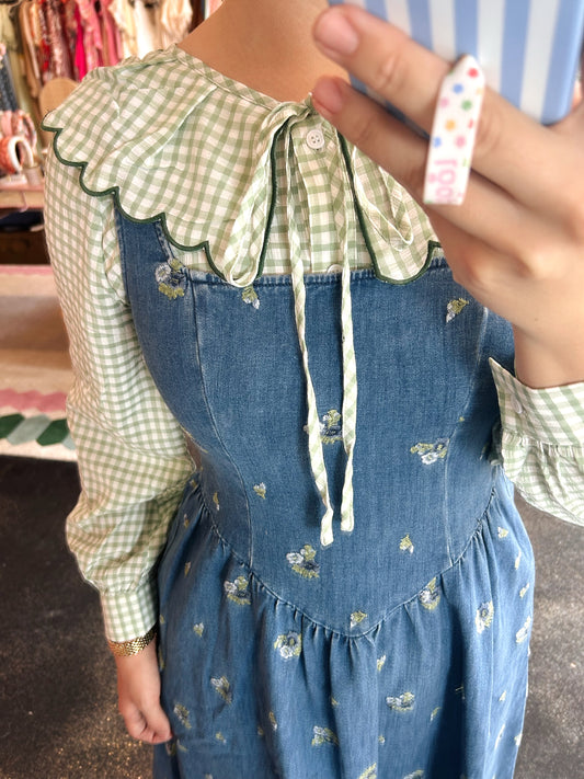 Gingham Collar Top