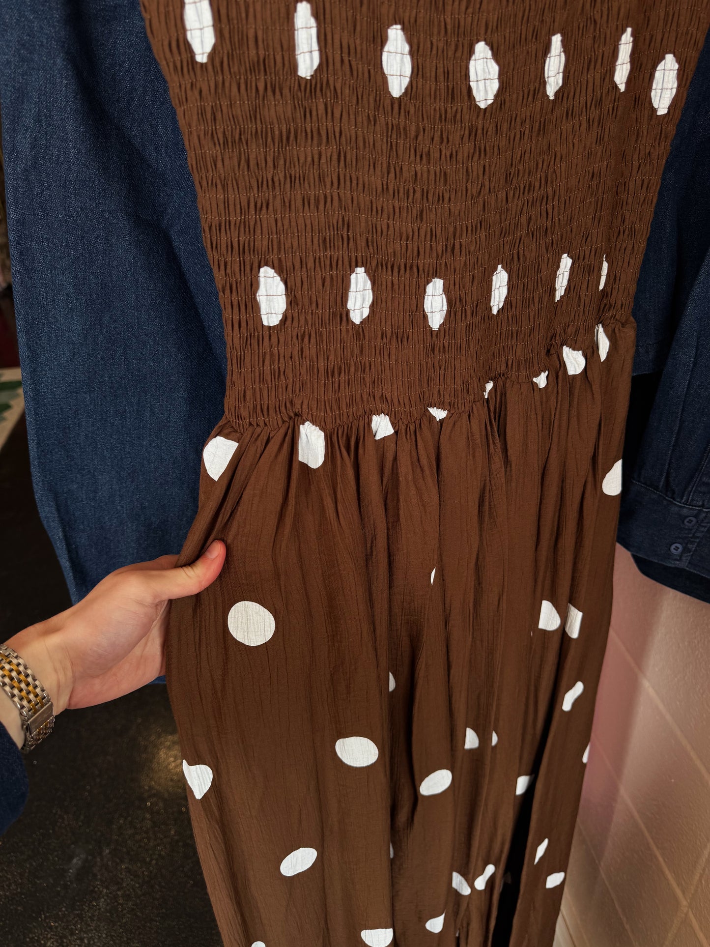 Polka Dot Print Maxi Dress