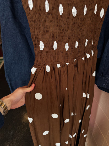 Polka Dot Print Maxi Dress