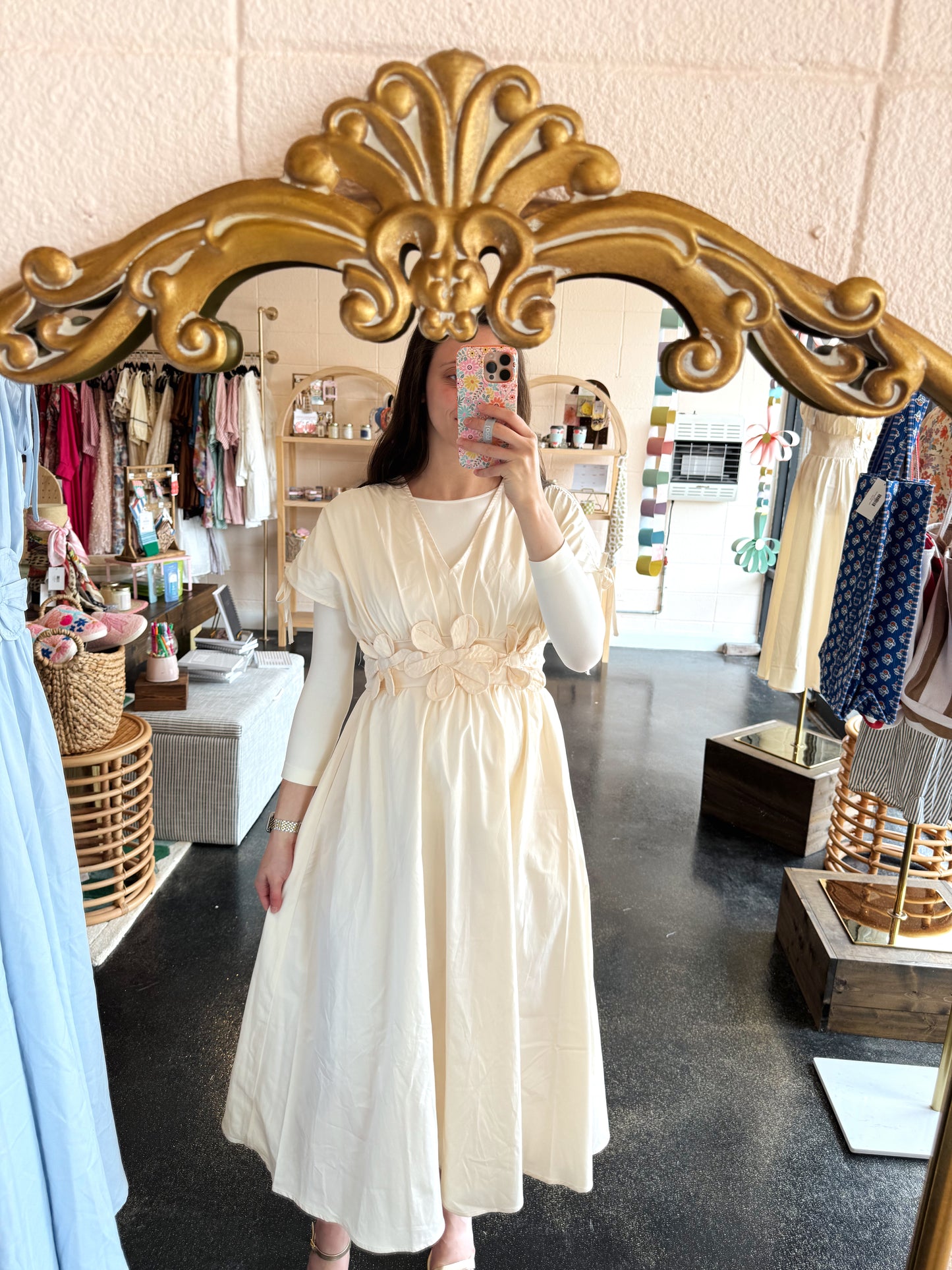 Floral Waist Applique Dress