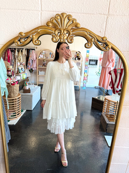 White Embroidered Dress