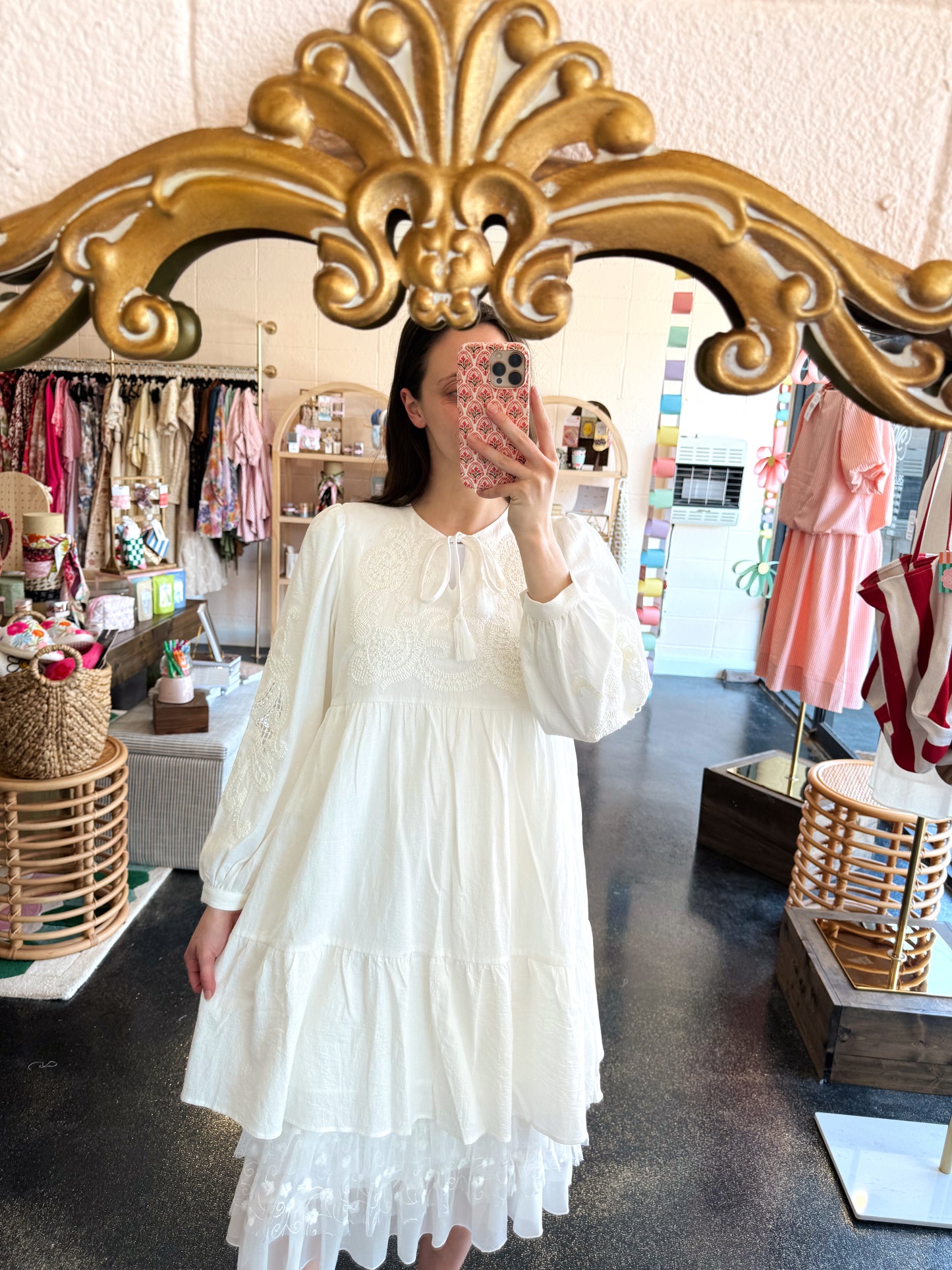 White Embroidered Dress