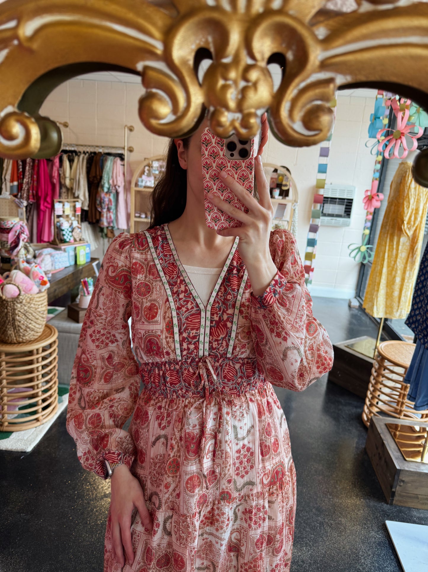 Red Berry Print Dress