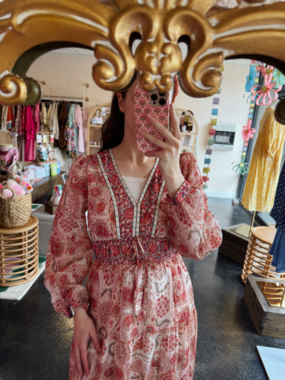 Red Berry Print Dress