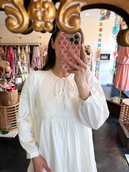 White Embroidered Dress