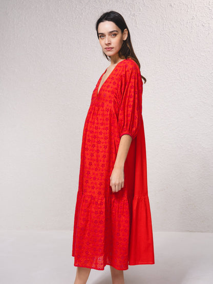 English Embroidery Dress - LARGE