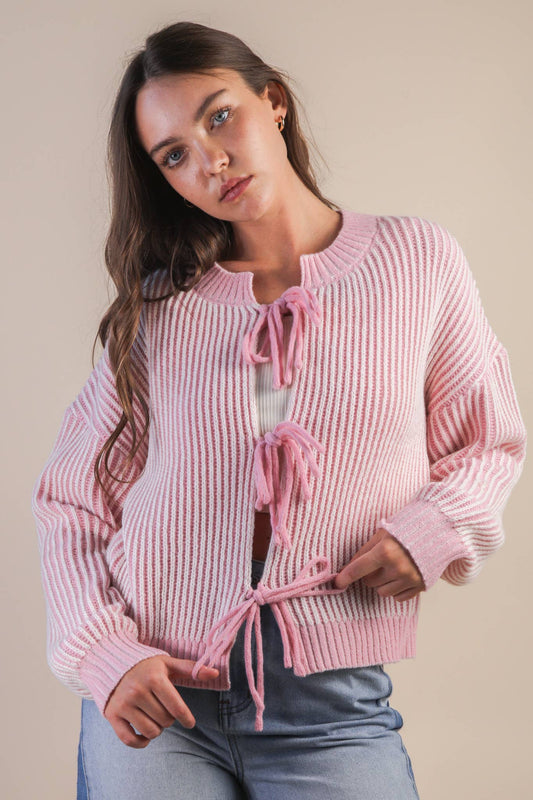 Pink Tie Sweater