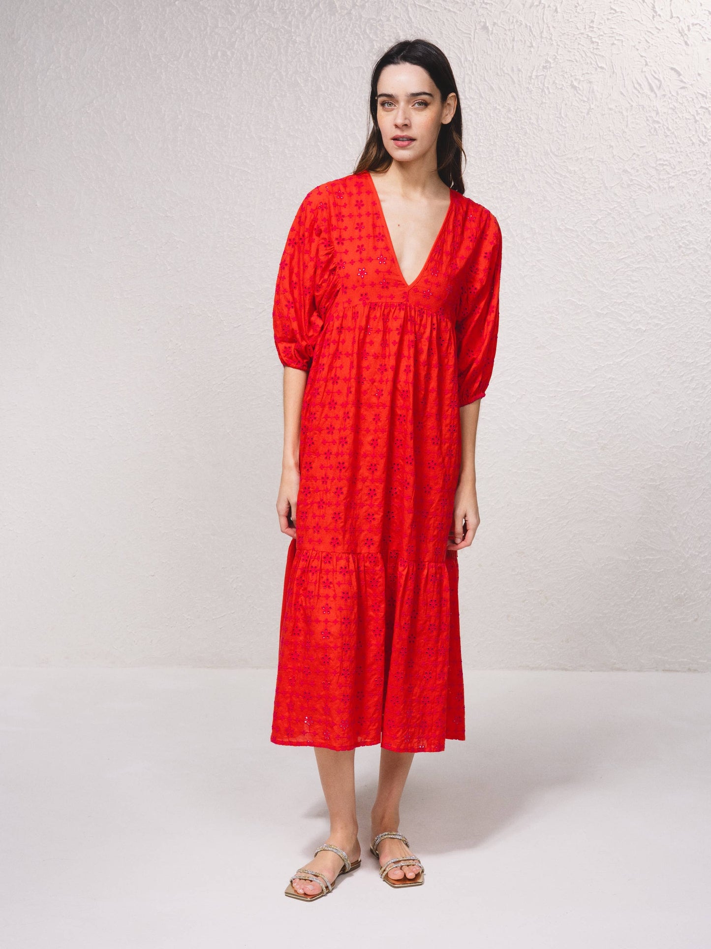 English Embroidery Dress - LARGE