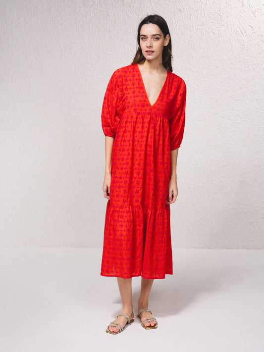 English Embroidery Dress - LARGE