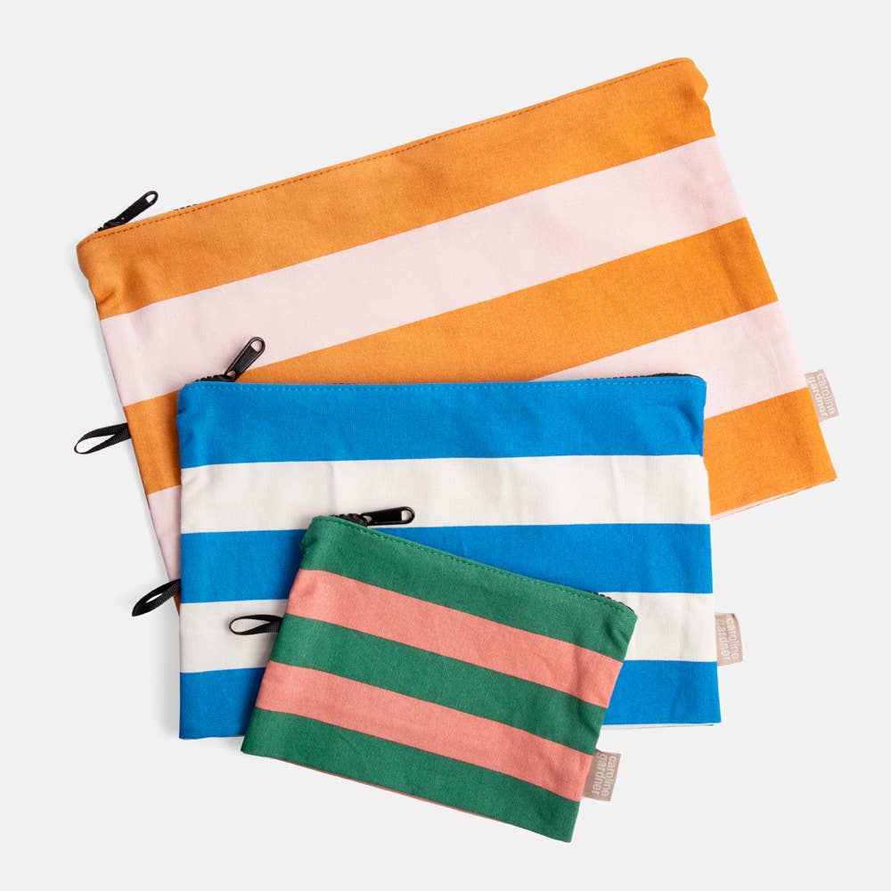 Stripe Travel Pouches