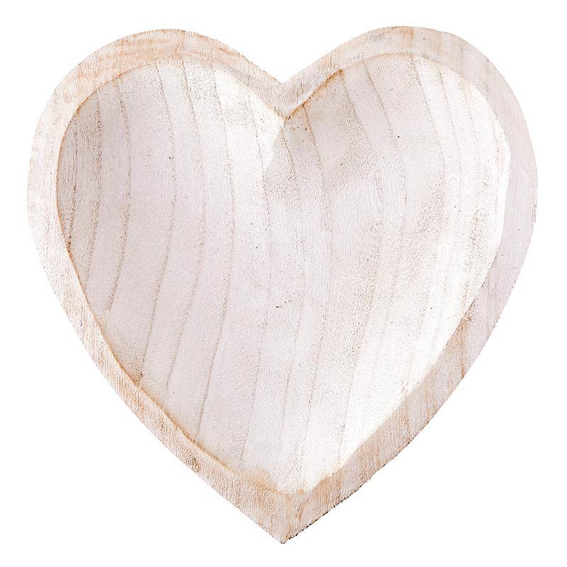 Paulownia Heart Bowl - White