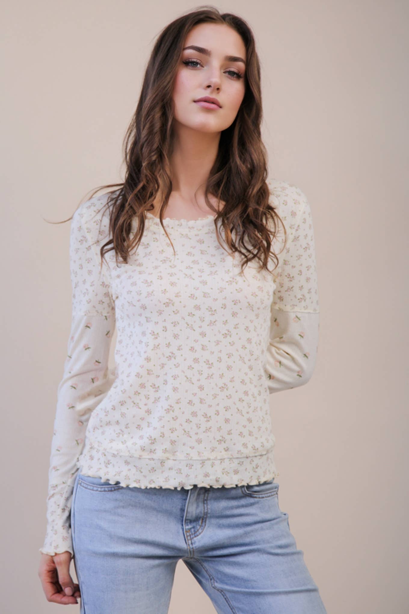 Floral Printed Long Sleeve Top