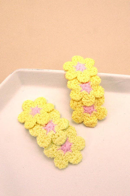Crochet Flower Clips