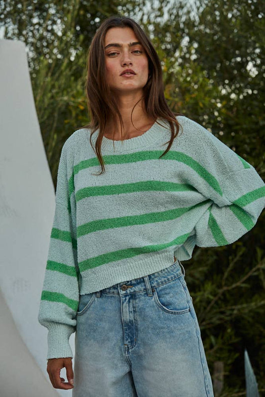 Light Green Stripe Sweater