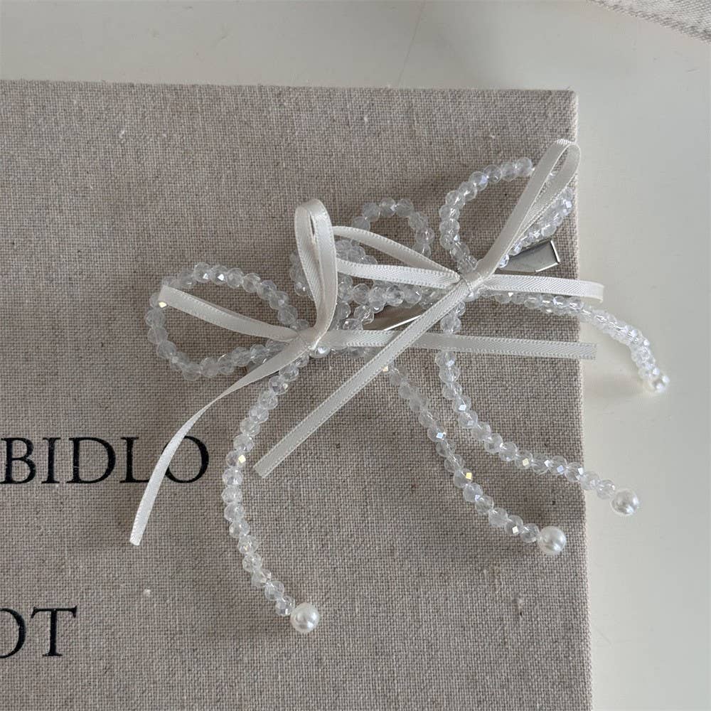 Beaded Double Bow Clip
