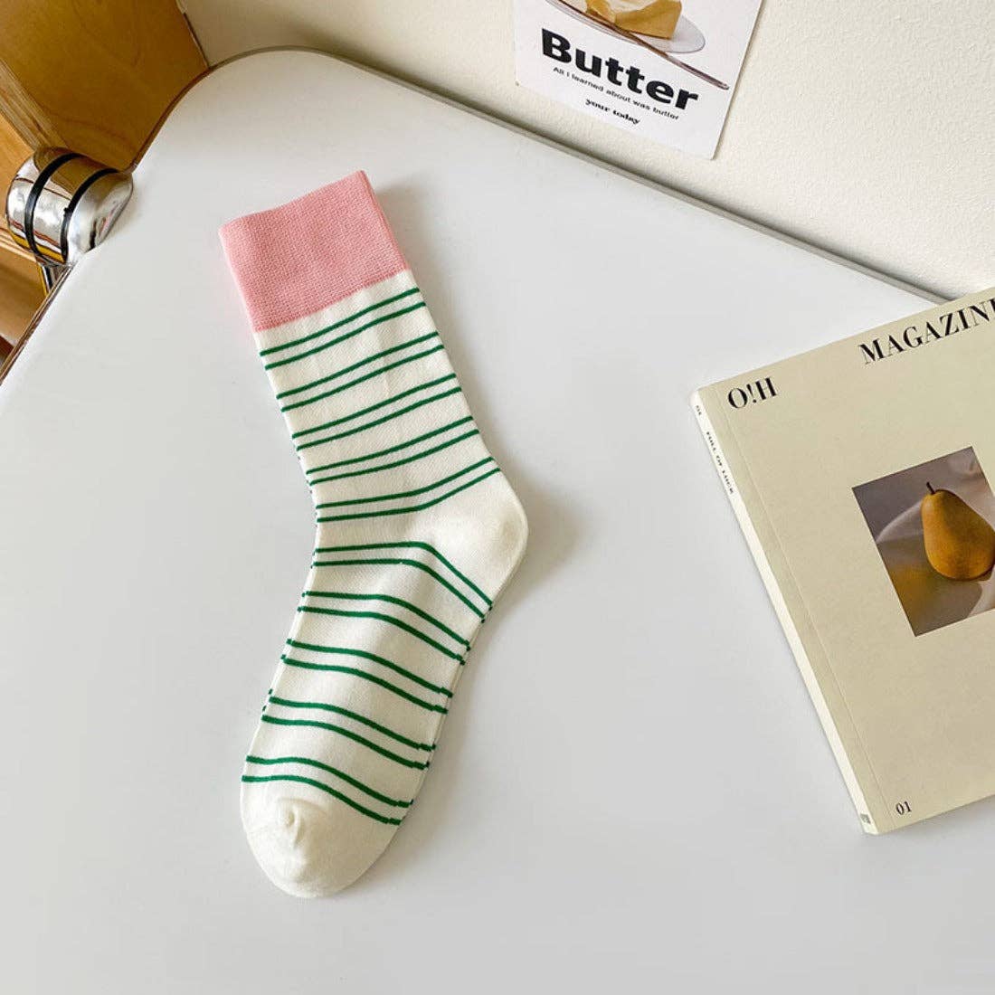 Contrast Stripe Socks