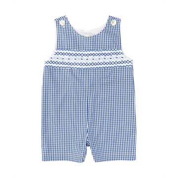 Navy Gingham Smocked Jon Jons