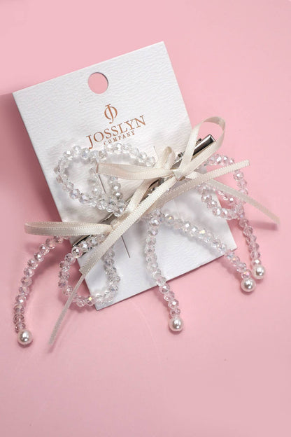 Beaded Double Bow Clip