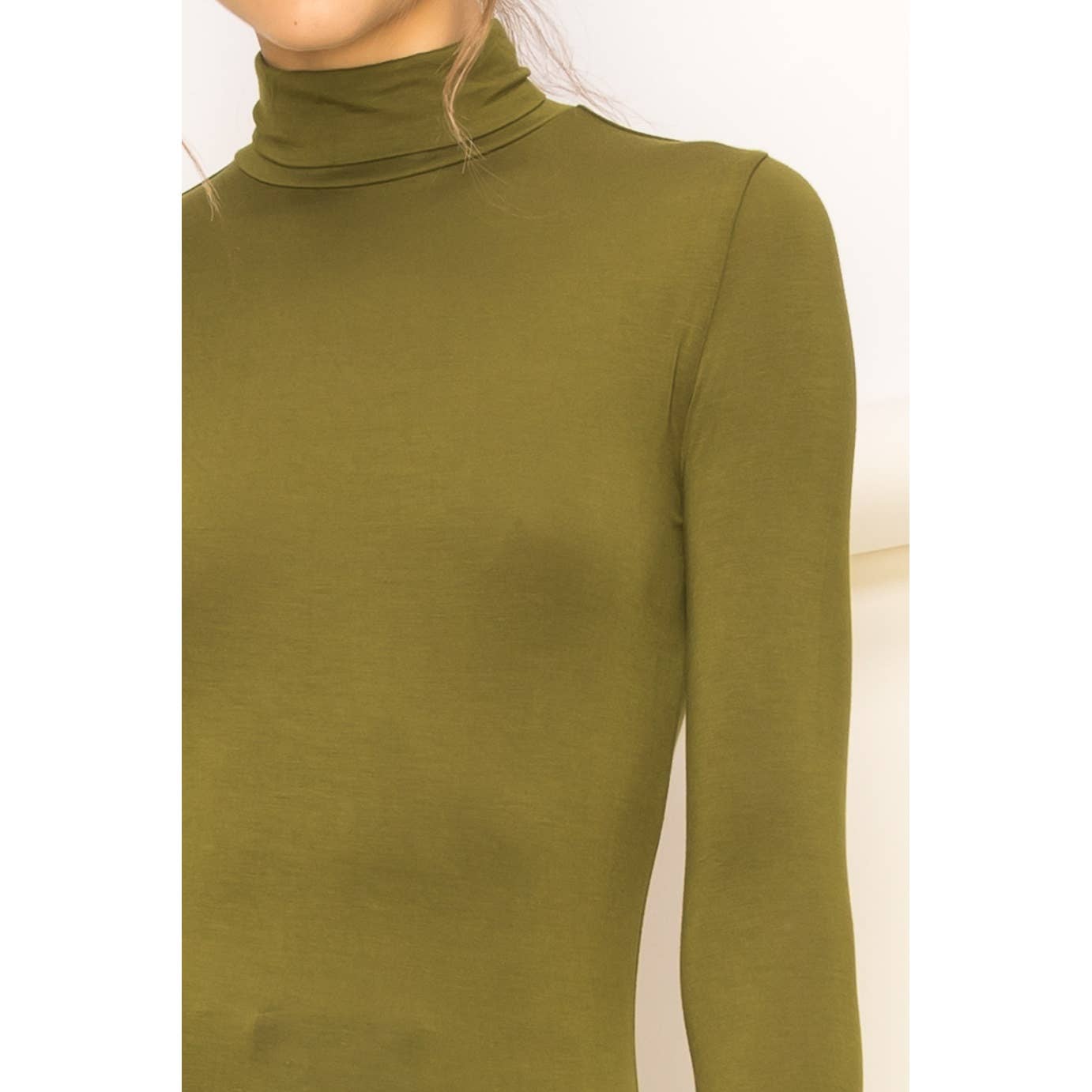 Olive Turtleneck Top