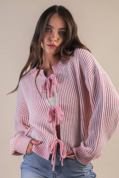 Pink Tie Sweater