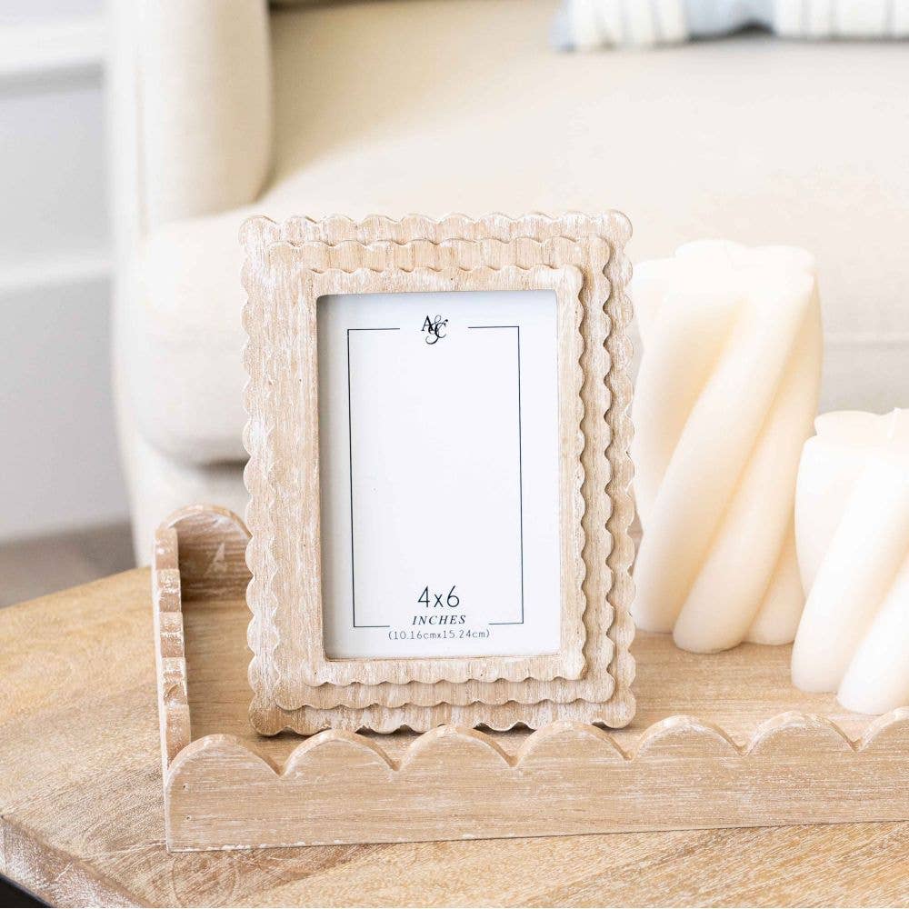 4x6 Natural Scallop Photo Frame